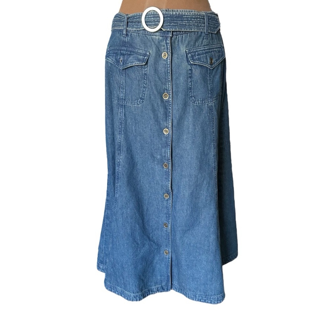 Jones New York Denim Midi Skirt with Pockets